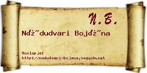 Nádudvari Bojána névjegykártya